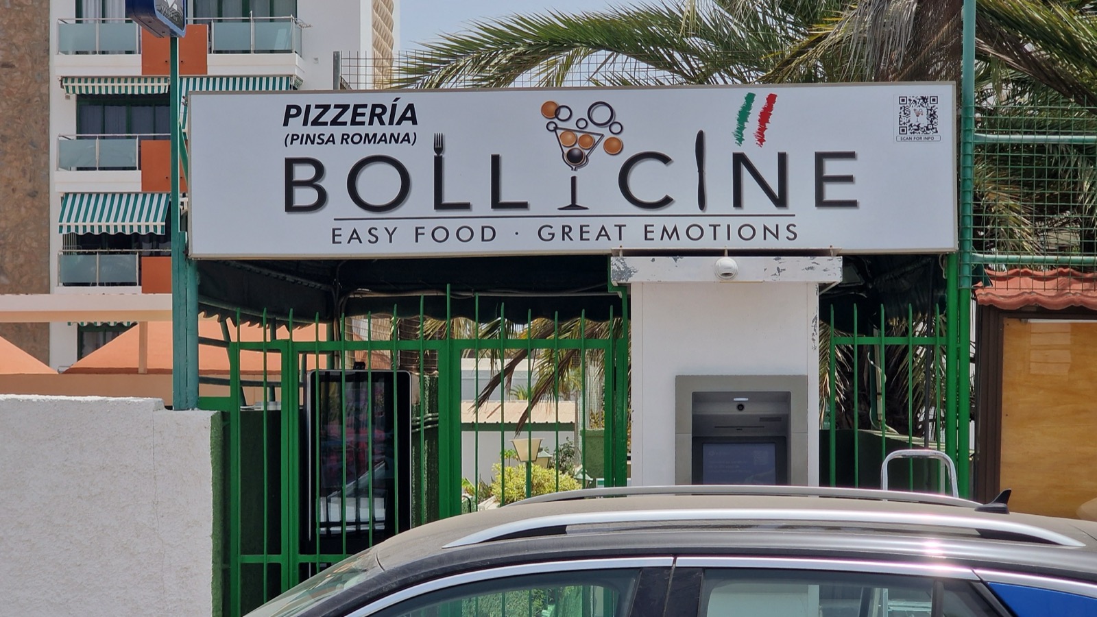 Cartel exterior de Pizzería Bollicine